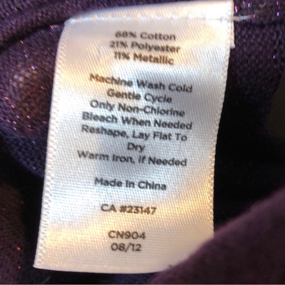 Talbots purple sparkle cardigan - Picture 7 of 7